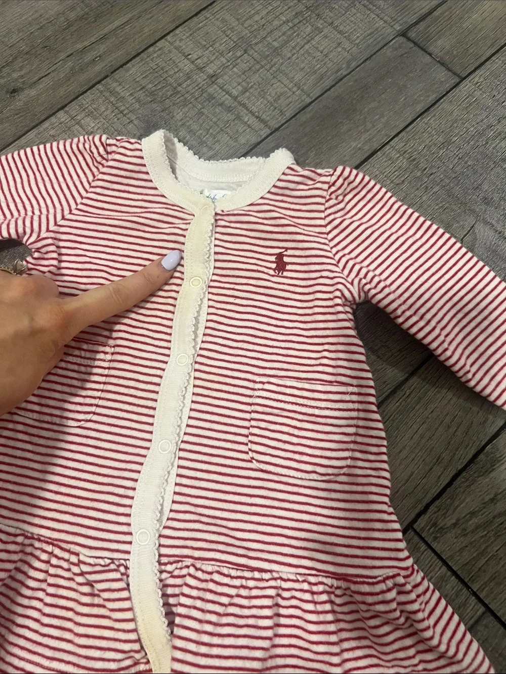 Ralph Lauren Striped Dress & Long Sleeve Onesie